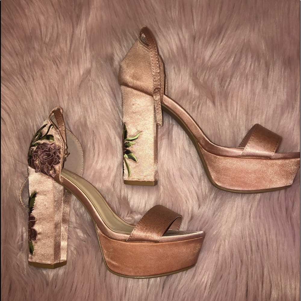Charlotte Russe satin block heels